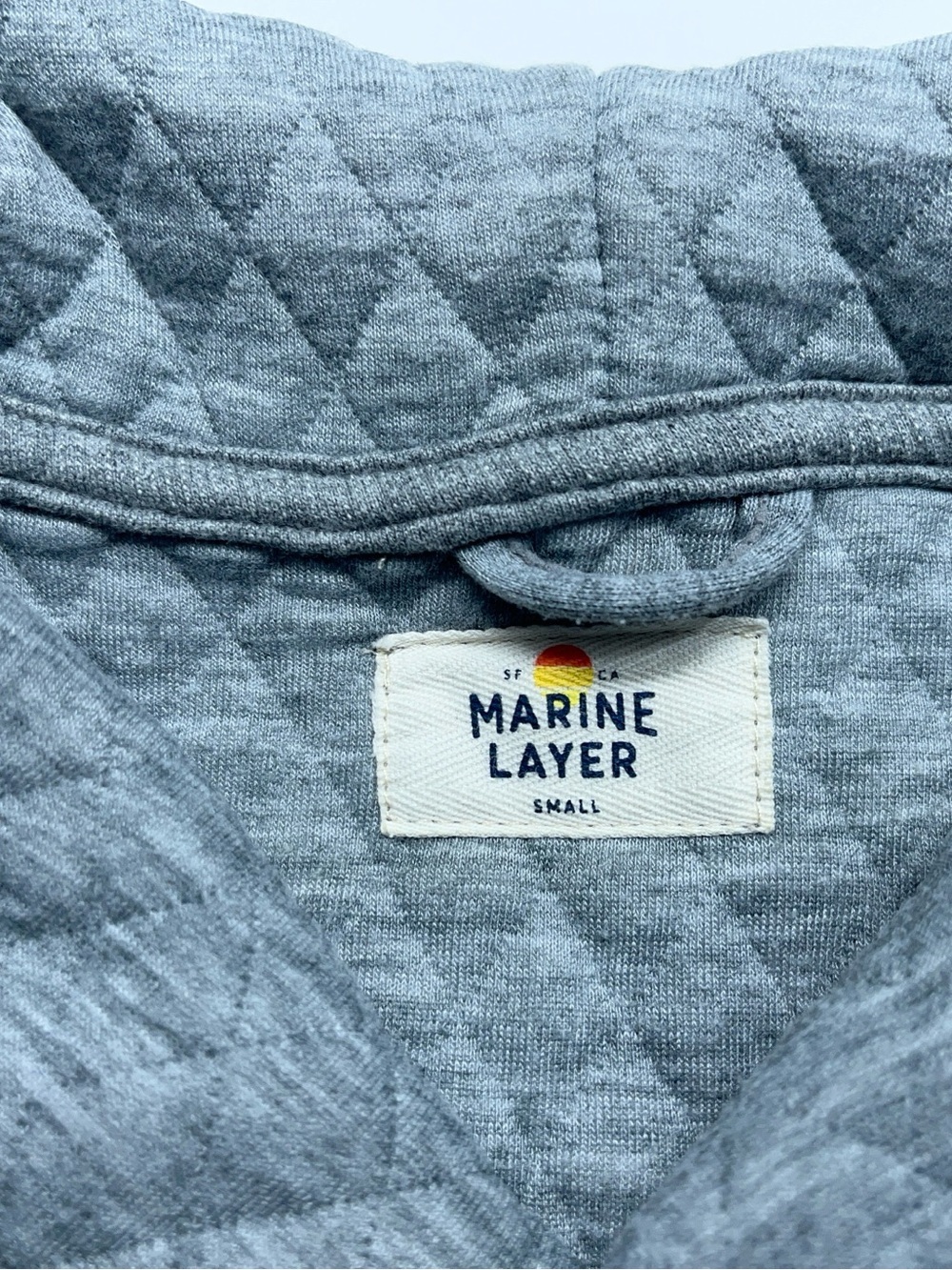 Marine Layer Lady Corbet Pullover Womens Size Small Gray Diamond Quilted. READ - Picture 5 of 12